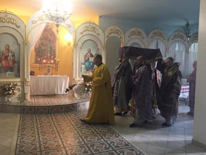Holy Friday  in the temple of Transfiguration of the Lord